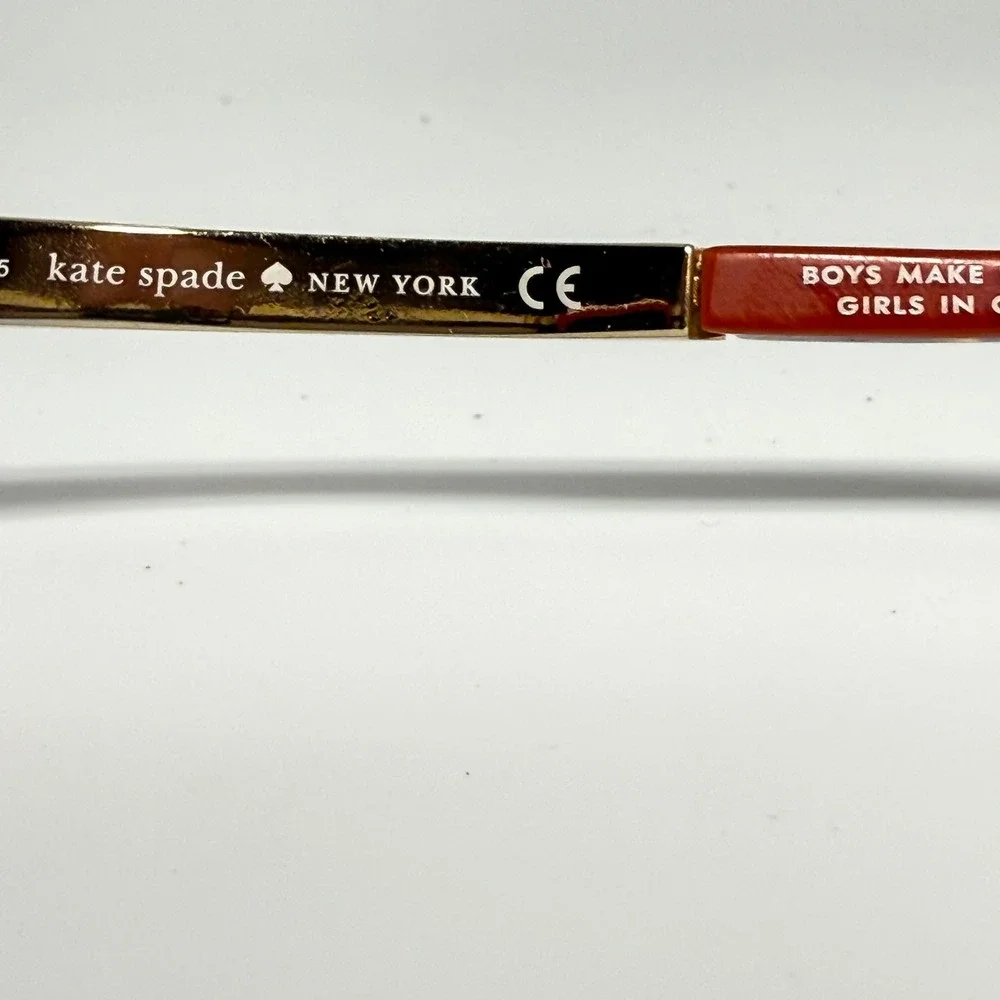 Kate Spade Angelisa S0X Tortoise Red Gold Rectangular Eyeglasses Frames 135mm